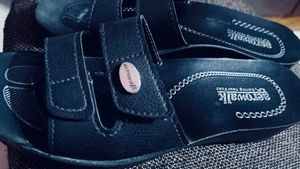 Aerowalk Women's Black Adjustable Sandals
