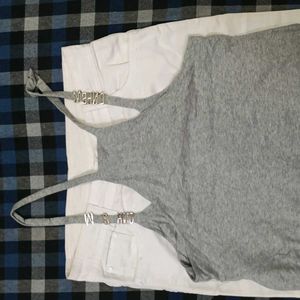 Stylish Grey Racerback Camisole Tank Top