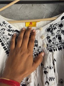 Embroidered Cream Blouse