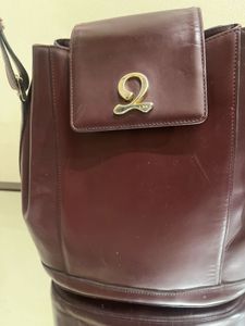 Louis Quatorze Burgundy Leather Shoulder Bag