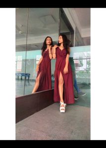 Elegant Maroon Maxi Dress