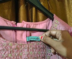 Elegant Pink Ethnic Gown with Embellishments