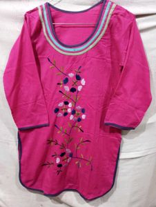 Pink Cotton Kurti