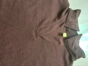 Brown Long Sleeve Mock Neck Top