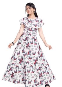 Aaraya Cute Butterfly Print Sleeveless Dress