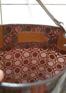 Ferragamo Leather And PVC Bucket Bag