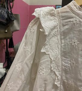 Elegant White Broderie Anglaise Top