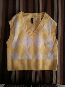 Divided Yellow Argyle Sweater Vest