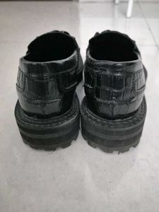 Marks &amp; Spencer Pure Leather Black Croc Loafers