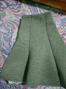 Grey Flared Mini Skirt