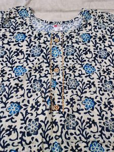 Blue Floral Print Kurti