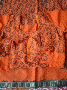 Orange Saree with Blouse