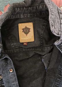 Stylish Washed Denim Shirt with Zippers