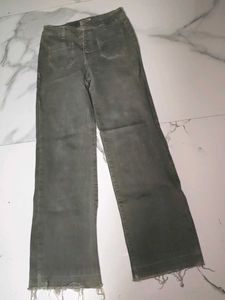 Olive Green Straight Jeans
