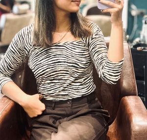 Zebra Print Square Neck Top