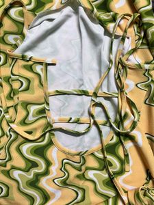 Groovy Green Swirl Slip Dress