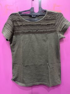 Olive Green Textured Top