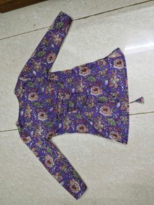 Vibrant Floral Print Kurta Top
