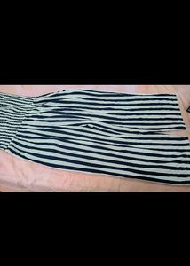 Striped Smocked Jumpsuit with Tie Shoulders
