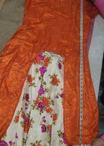 Orange &amp; Floral Indian Dress