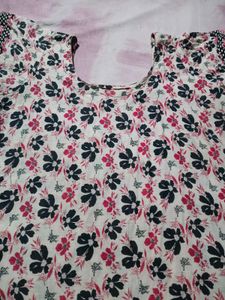 Floral Print Cotton Kurta with salwar and dupatta