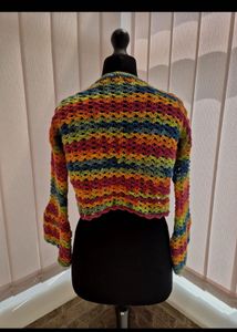 crochet multicoloured crop top