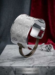 Elegant Floral Pattern Cuff Bracelet #FreeUpSale #