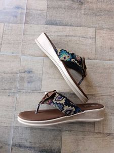 Embroidered Wedge Sandals