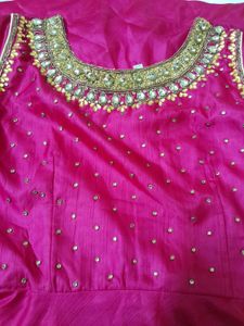 Beads And Stone Work Rose Gown