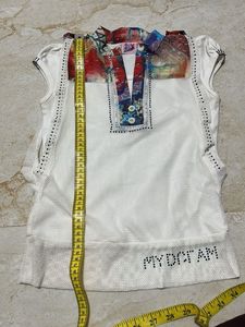 Unique White Embellished Top