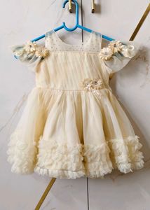 Beautiful Yellow Ruffled Party Dress