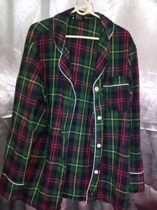 Green Tartan Plaid Shirt (Women XL)