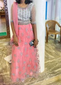 Pink & Silver Lehenga