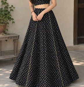 Blue Printed Lehenga Choli Set