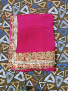 Stunning Pink Embroidered Saree