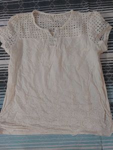 Eyelet Lace Short Sleeve Top