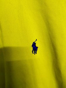 Yellow Polo Shirt with Navy Collar