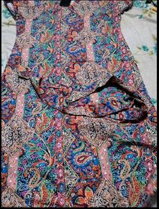Boho Print Midi Dress with Belt