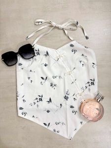 Floral Halter Neck Crop Top