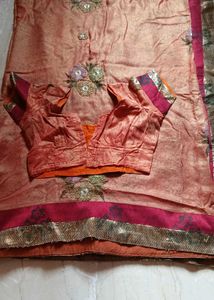 Embroidered Silk Blend Saree