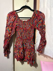 Boho Smocked Off-Shoulder Top