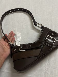Zara brown Bag with Buckle Accents
