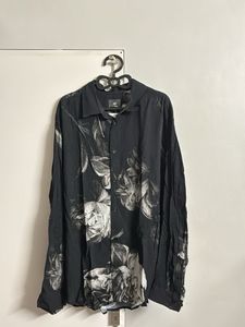 Men's Black Floral Print Shirt