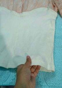 Peach &amp; White Stylish Top