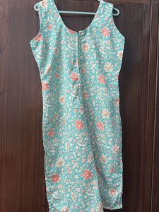 Beautiful Teal Floral Print Kurta
