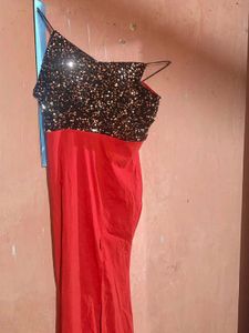 Sparkly Sequin Top Red Dress