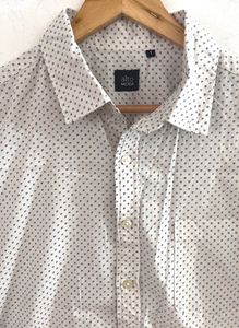 Printed White Formal Shirt (Men)