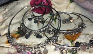 Boho Hoop Earrings with Coin Charms