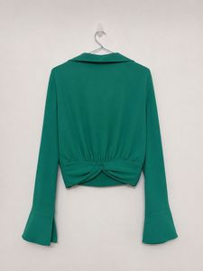 Green Knot Front Blouse