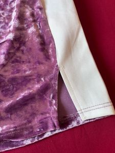Pink &amp; White Velvet Mini Skirt